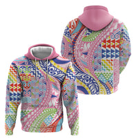Maori Kowhaiwhai Taniko Patchwork Rainbow Motifs Hoodie LT9 - Polynesian Pride