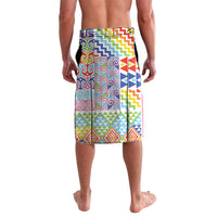 Maori Kowhaiwhai Taniko Patchwork Rainbow Motifs Lavalava LT9 - Polynesian Pride
