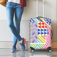 Maori Kowhaiwhai Taniko Patchwork Rainbow Motifs Luggage Cover LT9 - Polynesian Pride