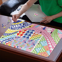 Maori Kowhaiwhai Taniko Patchwork Rainbow Motifs Puzzle LT9 - Polynesian Pride