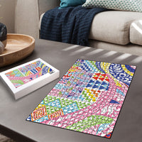 Maori Kowhaiwhai Taniko Patchwork Rainbow Motifs Puzzle LT9 - Polynesian Pride