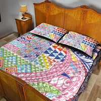Maori Kowhaiwhai Taniko Patchwork Rainbow Motifs Quilt Bed Set LT9 - Polynesian Pride