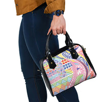 Maori Kowhaiwhai Taniko Patchwork Rainbow Motifs Shoulder Handbag LT9 - Polynesian Pride