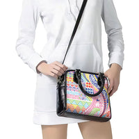 Maori Kowhaiwhai Taniko Patchwork Rainbow Motifs Shoulder Handbag LT9 - Polynesian Pride
