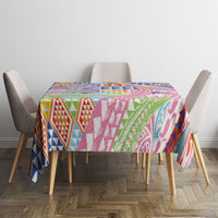 Maori Kowhaiwhai Taniko Patchwork Rainbow Motifs Tablecloth LT9 - Polynesian Pride