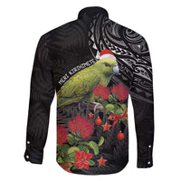 Meri Kirihimete Kakapo Family Matching Puletasi and Hawaiian Shirt Black Silver Fern Christmas Vibe LT9 - Polynesian Pride