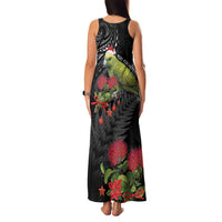 Meri Kirihimete Kakapo Family Matching Tank Maxi Dress and Hawaiian Shirt Black Silver Fern Christmas Vibe LT9 - Polynesian Pride