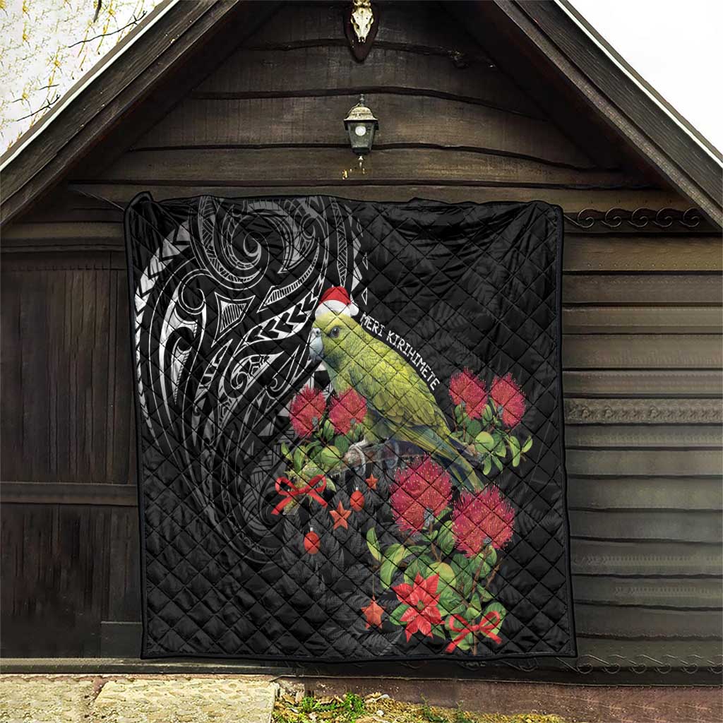 Meri Kirihimete Kakapo Quilt Black Silver Fern Christmas Vibe LT9 - Polynesian Pride