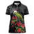 Meri Kirihimete Kakapo Women Polo Shirt Black Silver Fern Christmas Vibe
