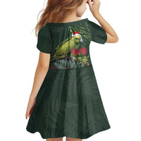 Meri Kirihimete Kakapo Family Matching Off Shoulder Maxi Dress and Hawaiian Shirt Green Silver Fern Christmas Vibe LT9 - Polynesian Pride