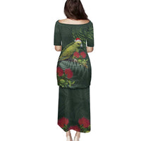 Meri Kirihimete Kakapo Family Matching Puletasi and Hawaiian Shirt Green Silver Fern Christmas Vibe LT9 - Polynesian Pride