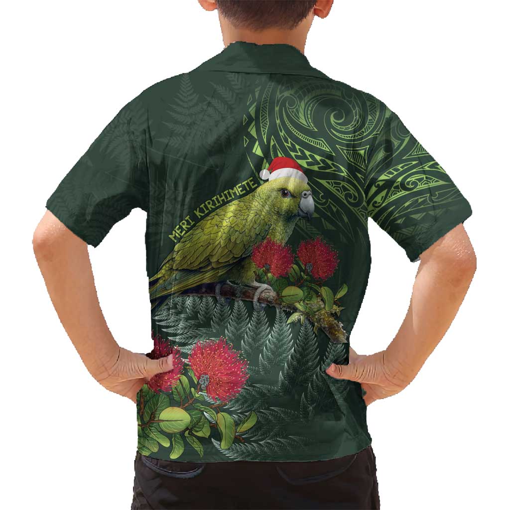 Meri Kirihimete Kakapo Family Matching Summer Maxi Dress and Hawaiian Shirt Green Silver Fern Christmas Vibe LT9 - Polynesian Pride