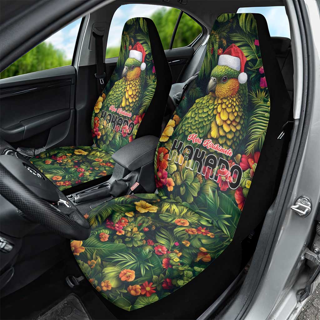 Meri Kirihimete Kakapo Car Seat Cover New Zealand Christmas with Tropical Vibe LT9 - Polynesian Pride