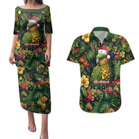Meri Kirihimete Kakapo Couples Matching Puletasi and Hawaiian Shirt New Zealand Christmas with Tropical Vibe LT9 Green - Polynesian Pride