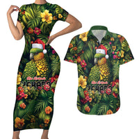 Meri Kirihimete Kakapo Couples Matching Short Sleeve Bodycon Dress and Hawaiian Shirt New Zealand Christmas with Tropical Vibe LT9 Green - Polynesian Pride