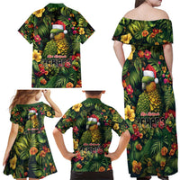 Meri Kirihimete Kakapo Family Matching Off Shoulder Maxi Dress and Hawaiian Shirt New Zealand Christmas with Tropical Vibe LT9 - Polynesian Pride