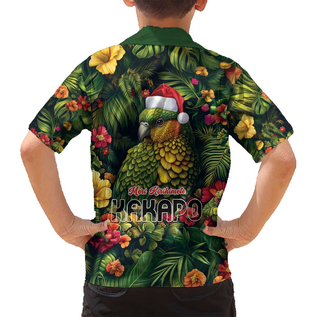 Meri Kirihimete Kakapo Family Matching Off Shoulder Short Dress and Hawaiian Shirt New Zealand Christmas with Tropical Vibe LT9 - Polynesian Pride