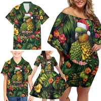 Meri Kirihimete Kakapo Family Matching Off Shoulder Short Dress and Hawaiian Shirt New Zealand Christmas with Tropical Vibe LT9 - Polynesian Pride