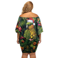 Meri Kirihimete Kakapo Family Matching Off Shoulder Short Dress and Hawaiian Shirt New Zealand Christmas with Tropical Vibe LT9 - Polynesian Pride