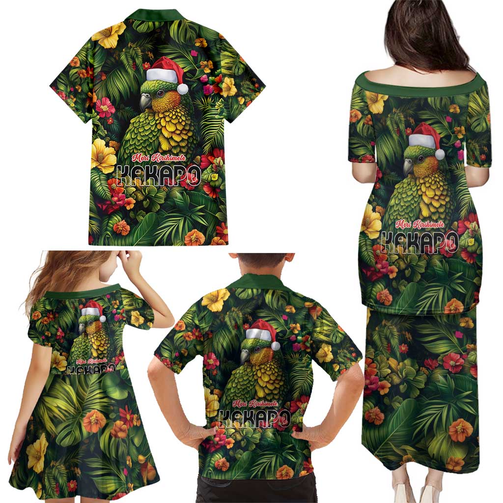 Meri Kirihimete Kakapo Family Matching Puletasi and Hawaiian Shirt New Zealand Christmas with Tropical Vibe LT9 - Polynesian Pride