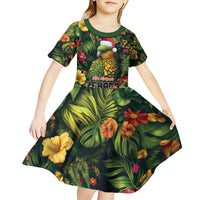 Meri Kirihimete Kakapo Kid Short Sleeve Dress New Zealand Christmas with Tropical Vibe LT9 - Polynesian Pride