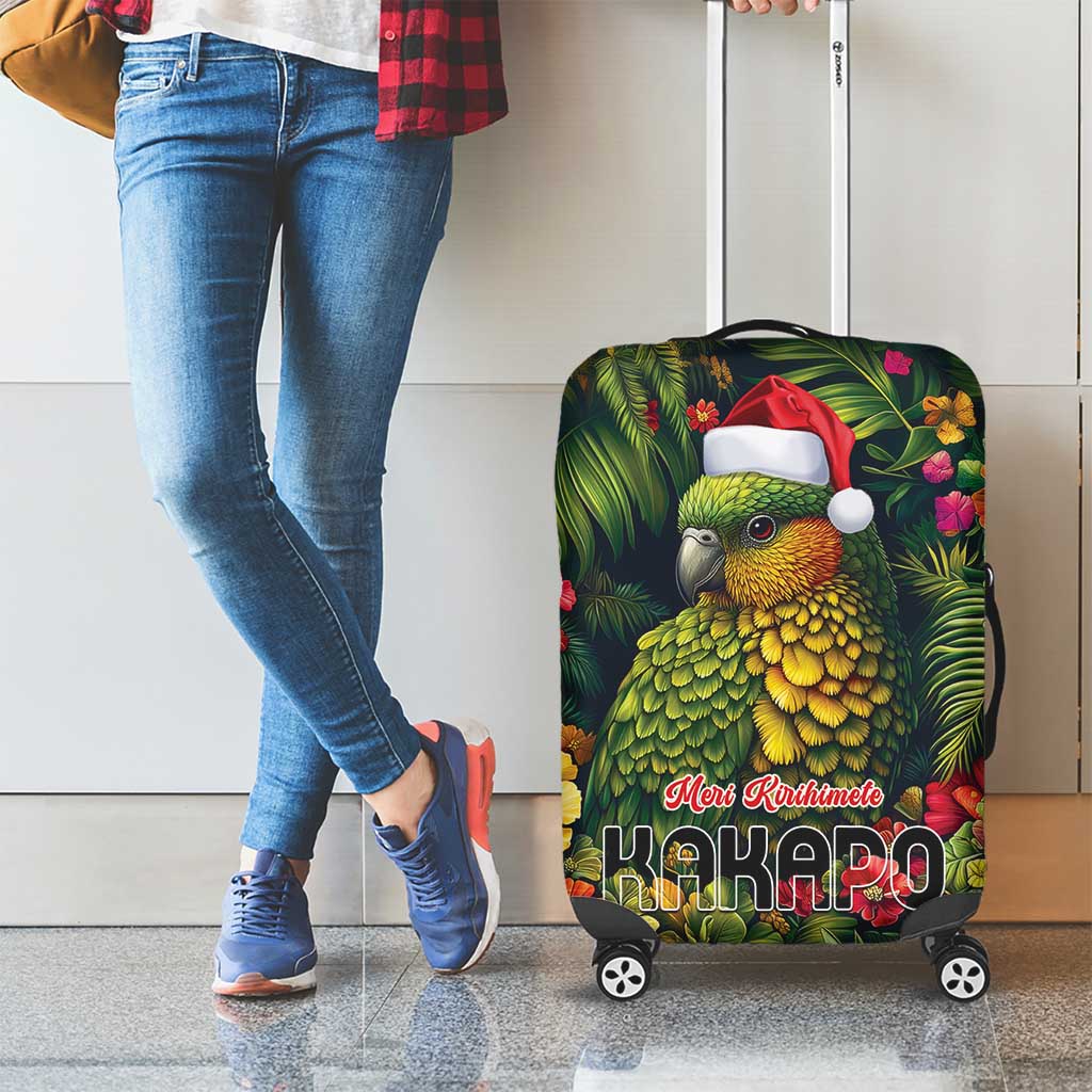 Meri Kirihimete Kakapo Luggage Cover New Zealand Christmas with Tropical Vibe LT9 - Polynesian Pride