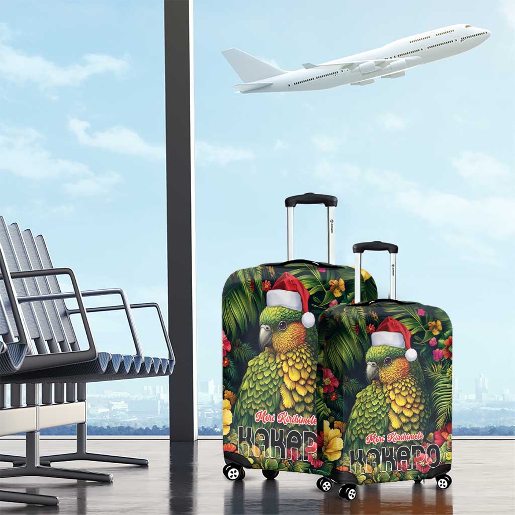 Meri Kirihimete Kakapo Luggage Cover New Zealand Christmas with Tropical Vibe LT9 - Polynesian Pride