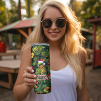 Meri Kirihimete Kakapo Skinny Tumbler New Zealand Christmas with Tropical Vibe LT9 - Polynesian Pride