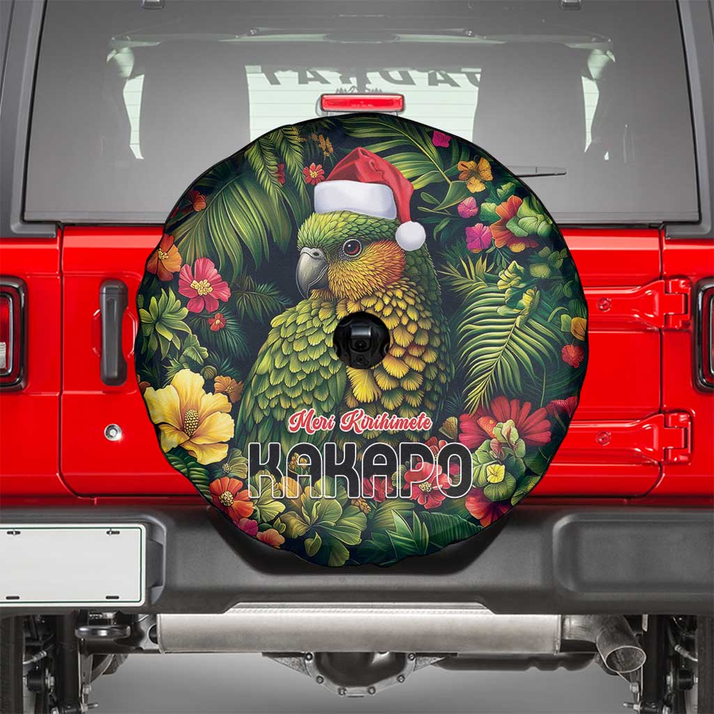 Meri Kirihimete Kakapo Spare Tire Cover New Zealand Christmas with Tropical Vibe LT9 - Polynesian Pride