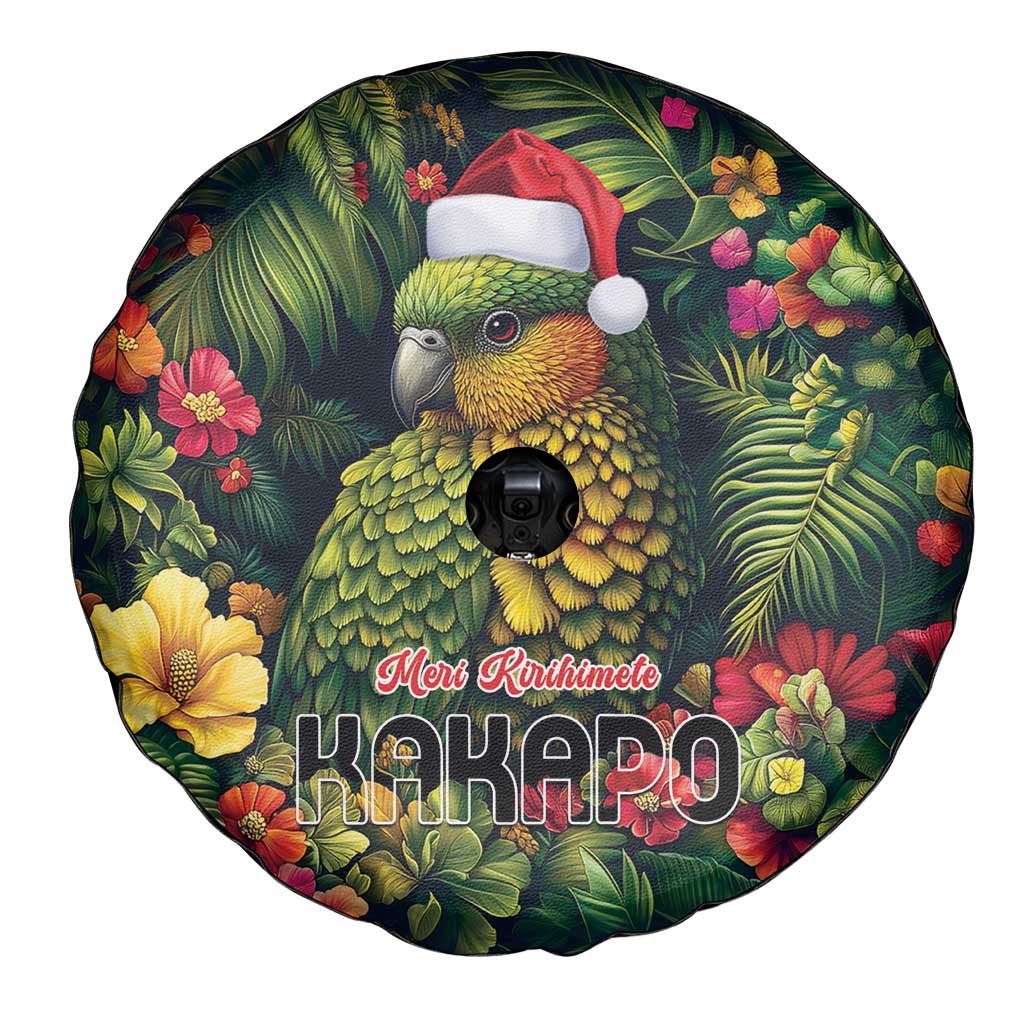 Meri Kirihimete Kakapo Spare Tire Cover New Zealand Christmas with Tropical Vibe LT9 - Polynesian Pride
