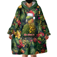 Meri Kirihimete Kakapo Wearable Blanket Hoodie New Zealand Christmas with Tropical Vibe LT9 - Polynesian Pride