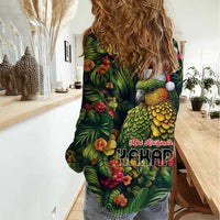 Meri Kirihimete Kakapo Women Casual Shirt New Zealand Christmas with Tropical Vibe LT9 - Polynesian Pride