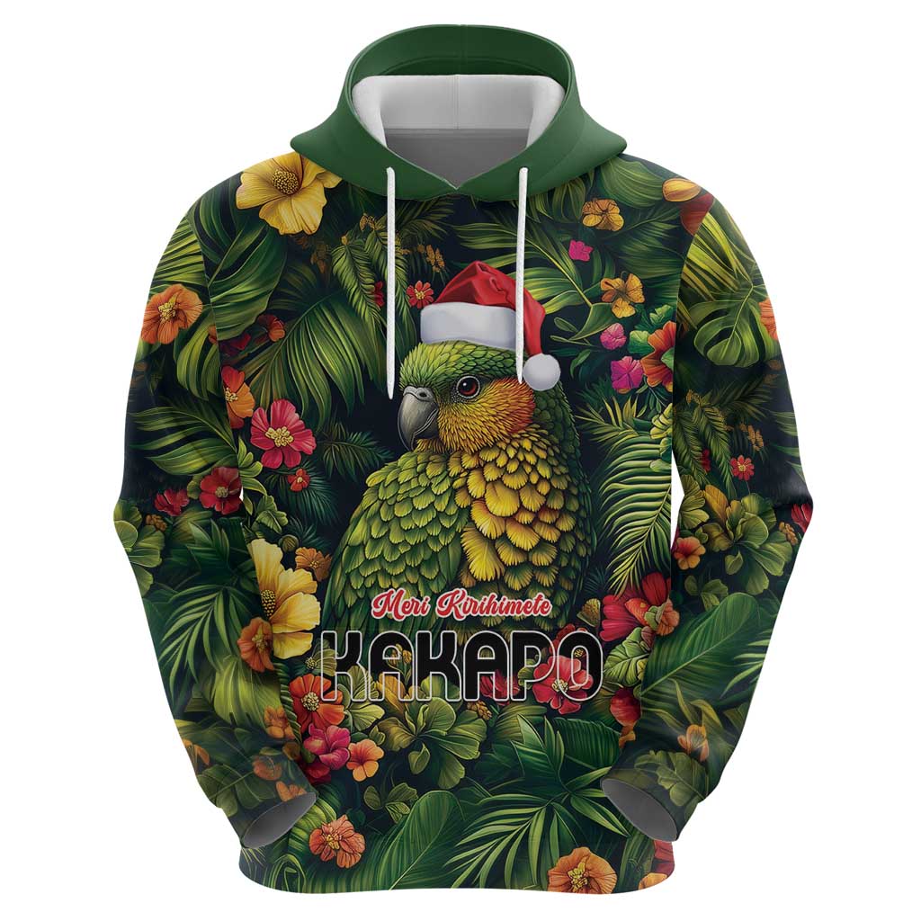 Meri Kirihimete Kakapo Zip Hoodie New Zealand Christmas with Tropical Vibe LT9 - Polynesian Pride