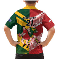 Australia-Tonga Rugby Pacific Custom Family Matching Mermaid Dress and Hawaiian Shirt The Kangaroos and Mate Ma'a Tonga LT9 - Polynesian Pride