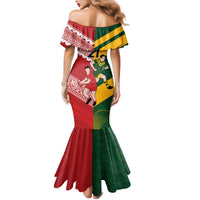 Australia-Tonga Rugby Pacific Custom Family Matching Mermaid Dress and Hawaiian Shirt The Kangaroos and Mate Ma'a Tonga LT9 - Polynesian Pride