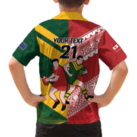 Australia-Tonga Rugby Pacific Custom Family Matching Tank Maxi Dress and Hawaiian Shirt The Kangaroos and Mate Ma'a Tonga LT9 - Polynesian Pride