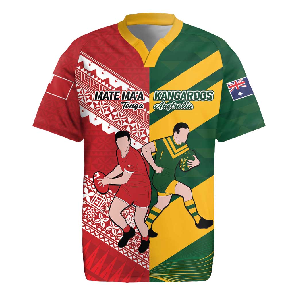 Australia-Tonga Rugby Pacific Custom Rugby Jersey The Kangaroos and Mate Ma'a Tonga