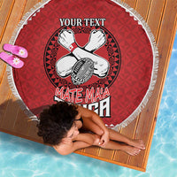 Tonga Rugby XIII Custom Beach Blanket Mate Ma'a Tonga with Ngatu Pattern