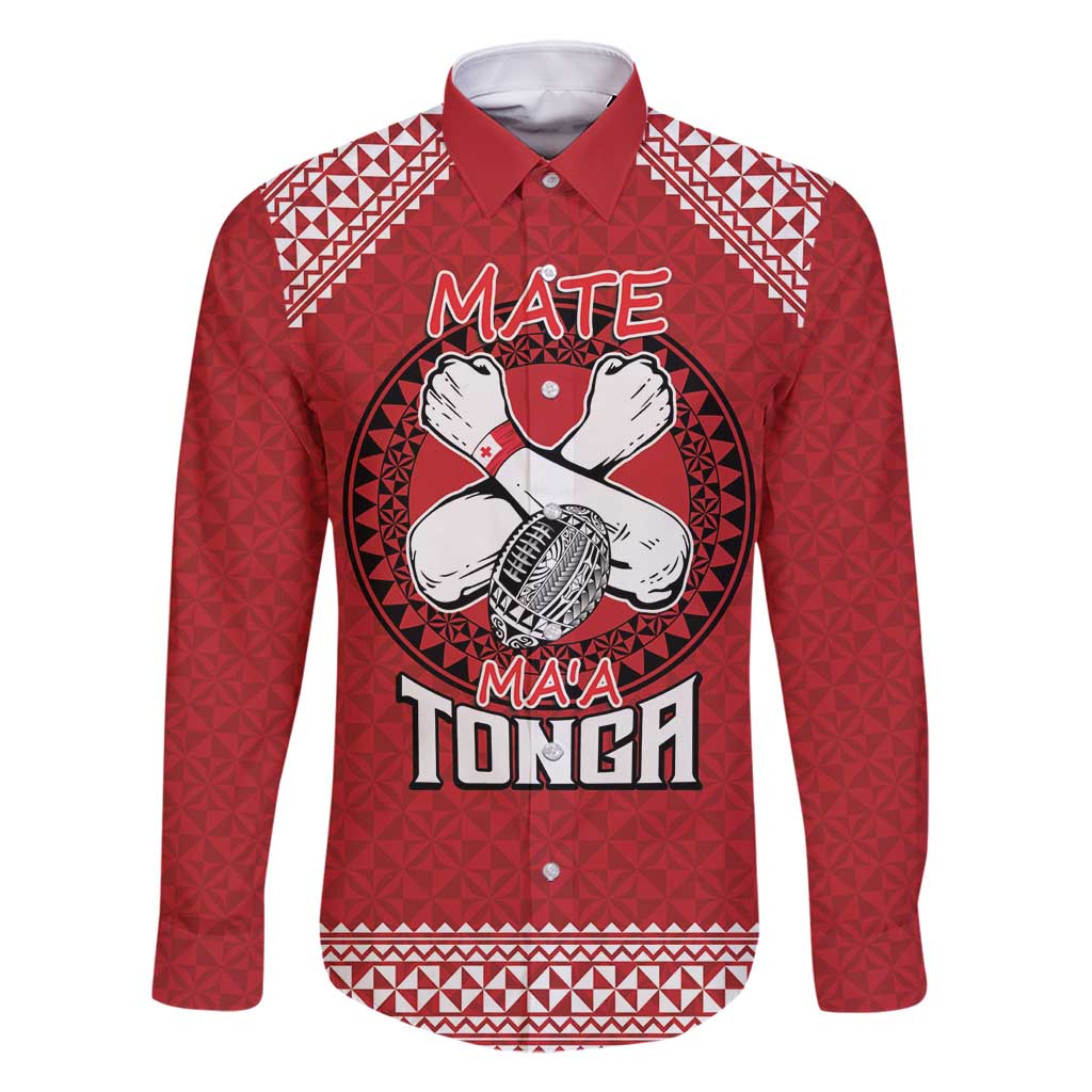 Tonga Rugby XIII Custom Family Matching Tank Maxi Dress and Hawaiian Shirt Mate Ma'a Tonga with Ngatu Pattern
