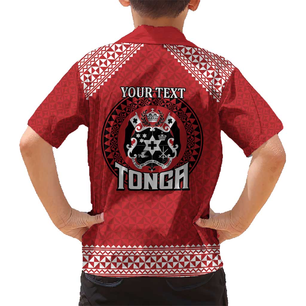 Tonga Rugby XIII Custom Kid Hawaiian Shirt Mate Ma'a Tonga with Ngatu Pattern