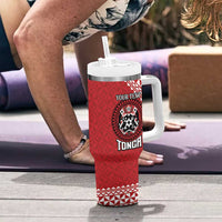 Tonga Rugby XIII Custom Tumbler With Handle Mate Ma'a Tonga with Ngatu Pattern