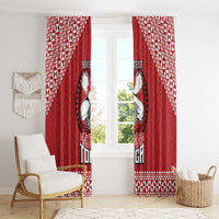 Tonga Rugby XIII Custom Window Curtain Mate Ma'a Tonga with Ngatu Pattern