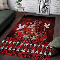 Custom Tonga 676 Haamonga a Maui Area Rug Tongan Sipi Tau Unique Dance LT9 Red - Polynesian Pride