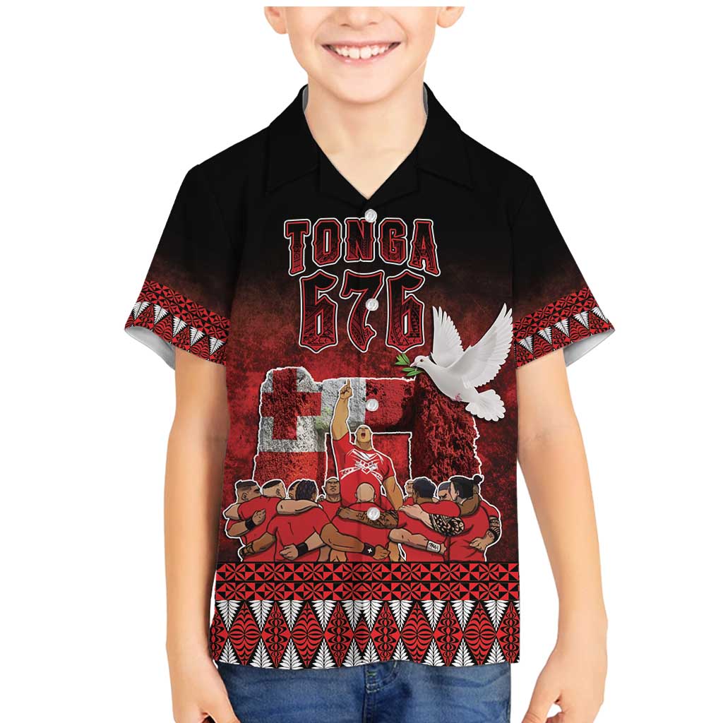 Custom Tonga 676 Haamonga a Maui Family Matching Mermaid Dress and Hawaiian Shirt Tongan Sipi Tau Unique Dance LT9 Son's Shirt Red - Polynesian Pride