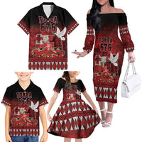 Custom Tonga 676 Haamonga a Maui Family Matching Off The Shoulder Long Sleeve Dress and Hawaiian Shirt Tongan Sipi Tau Unique Dance LT9 - Polynesian Pride