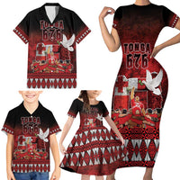 Custom Tonga 676 Haamonga a Maui Family Matching Short Sleeve Bodycon Dress and Hawaiian Shirt Tongan Sipi Tau Unique Dance LT9 - Polynesian Pride