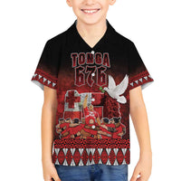Custom Tonga 676 Haamonga a Maui Family Matching Summer Maxi Dress and Hawaiian Shirt Tongan Sipi Tau Unique Dance LT9 Son's Shirt Red - Polynesian Pride