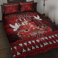 Custom Tonga 676 Haamonga a Maui Quilt Bed Set Tongan Sipi Tau Unique Dance LT9 Red - Polynesian Pride