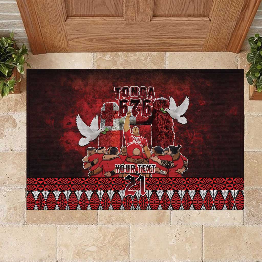 Custom Tonga 676 Haʻamonga ʻa Maui Rubber Doormat Tongan Sipi Tau Unique Dance