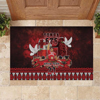 Custom Tonga 676 Haamonga a Maui Rubber Doormat Tongan Sipi Tau Unique Dance LT9 Red - Polynesian Pride